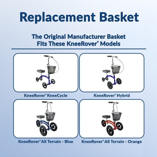 KneeRover Knee Walker Basket Accessory with Handle