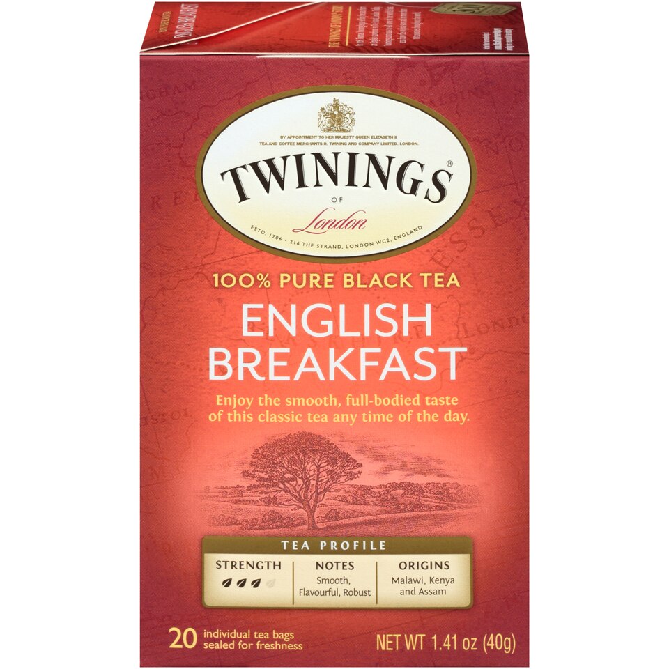 Twinings of London English Breakfast Pure Black Tea, 20 CT