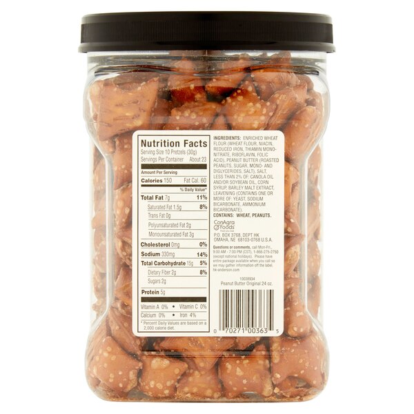 H.K. Anderson Peanut Butter Filled Pretzel Barrel, 24 oz