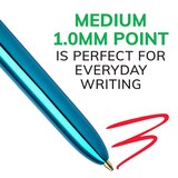 BIC 4-Color Shine Retractable Ball Pen, Medium Point (1.0mm), 2 ct, thumbnail image