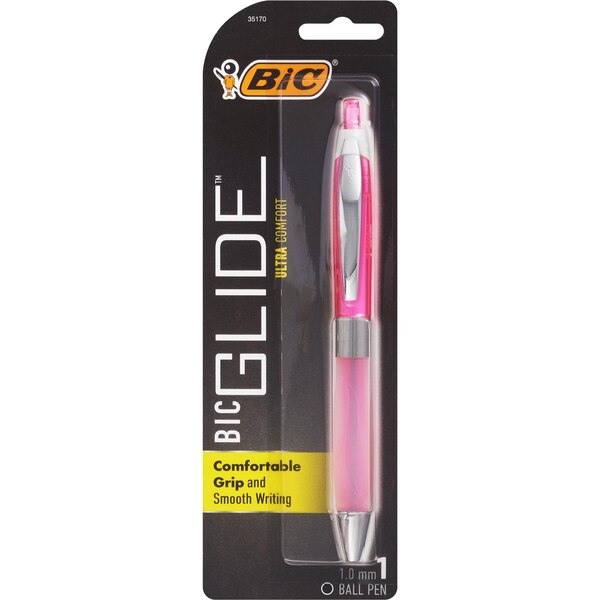 BIC Glide Ultra Comfort  1mm Ball Pen, Assorted Colors, 1 ct