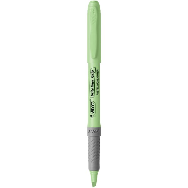 BIC Brite Liner Pastel Grip Highlighter Set, Chisel Tip, Assorted Colors, 6 ct