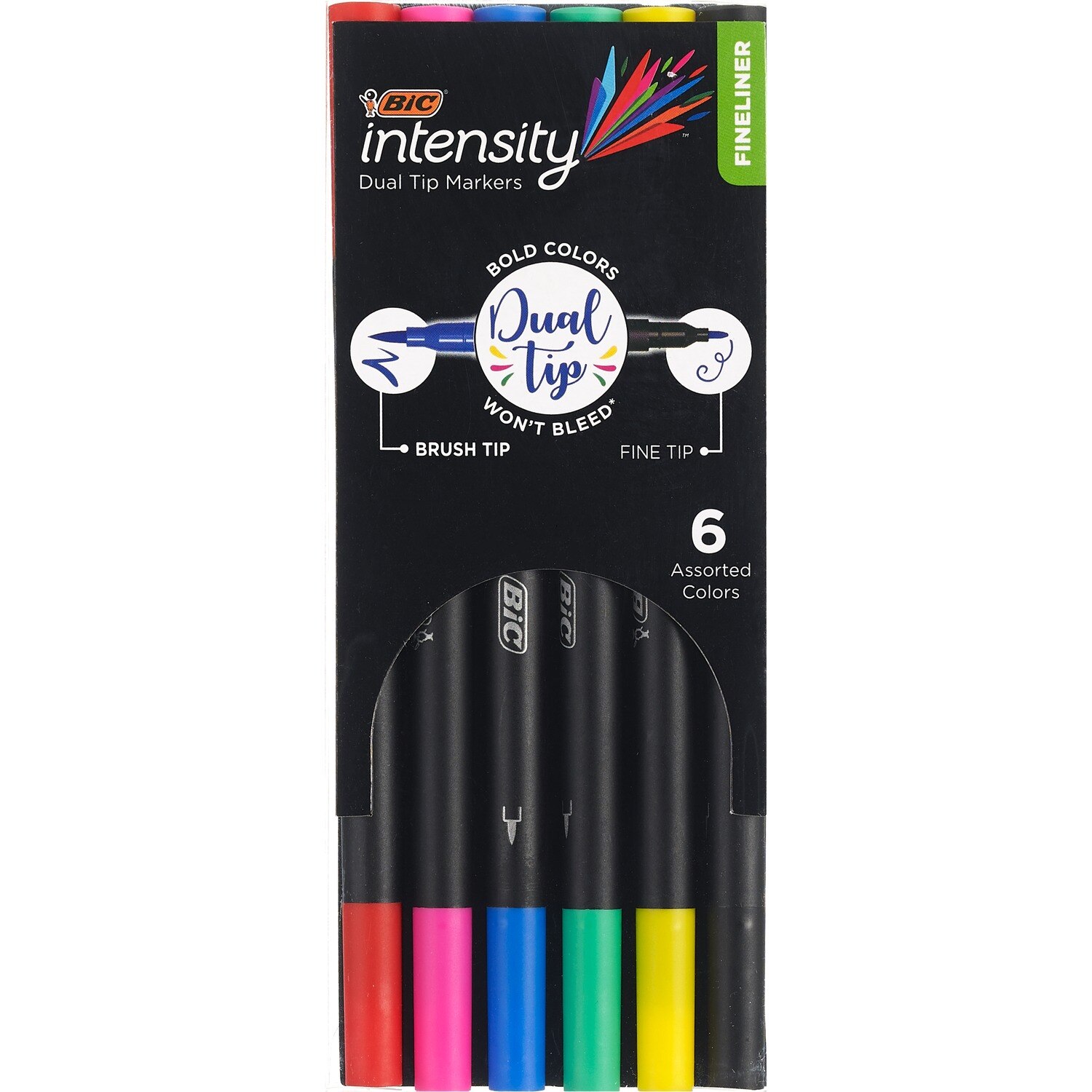BIC Intensity Dual-Tip Fineliner Pens, 6 CT