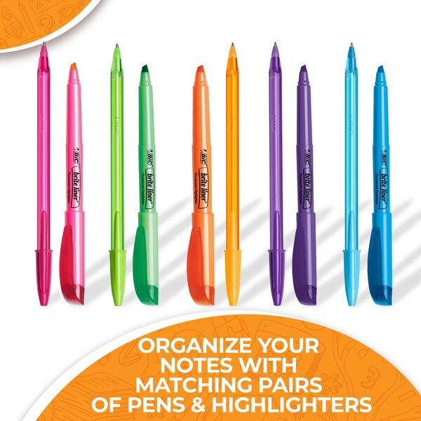 BIC Plan It Sets with Pens and Highlighters, Assorted Colors, 10 ct