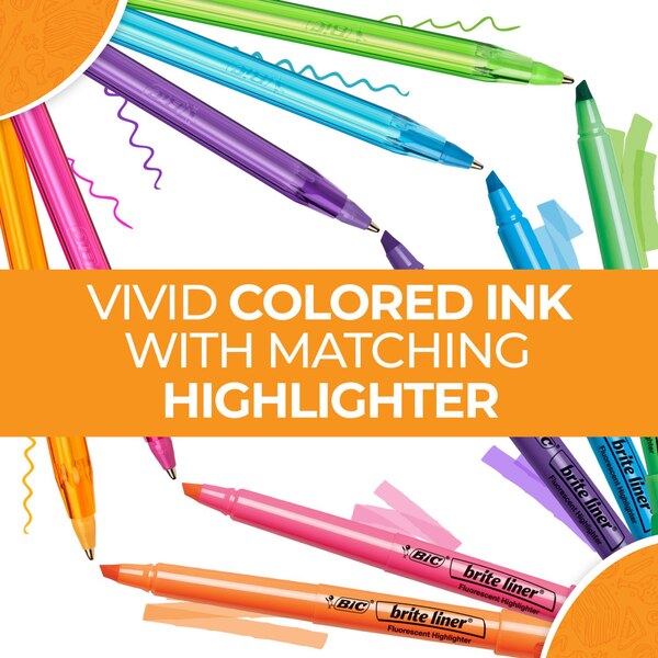BIC Plan It Sets with Pens and Highlighters, Assorted Colors, 10 ct