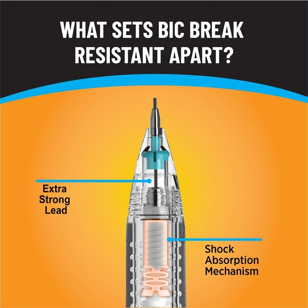 BIC 0.7 mm Break Resistant Mechanical Pencils, 2 ct