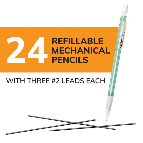 BIC Xtra-Sparkle Number 2 Mechanical Pencils with Erasers, 24 ct