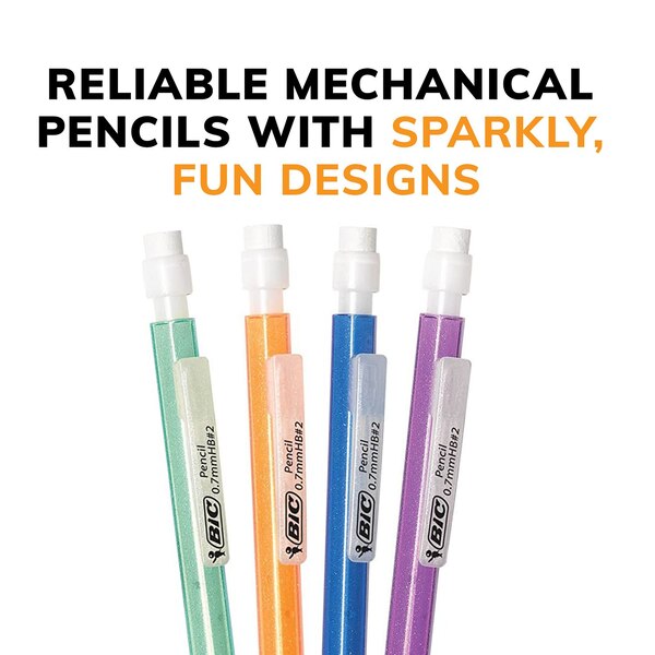 BIC Xtra-Sparkle Number 2 Mechanical Pencils with Erasers, 24 ct