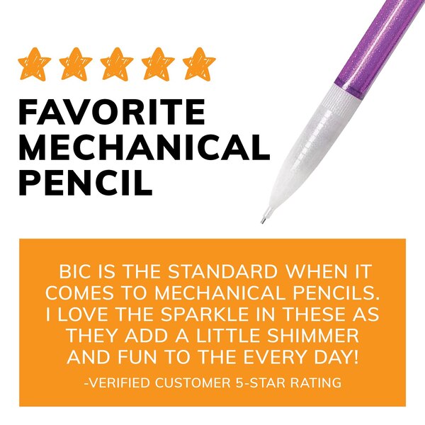 BIC Xtra-Sparkle Number 2 Mechanical Pencils with Erasers, 24 ct