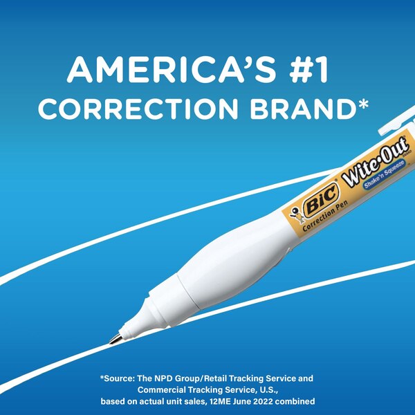 BIC Wite-Out Brand Shake 'n Squeeze Correction Fluid Pen, 8 ml