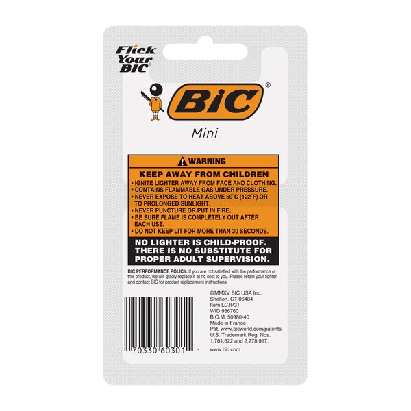 BIC Classic Lighters, Mini Style, Safe Child-Resistant, Assorted Colors