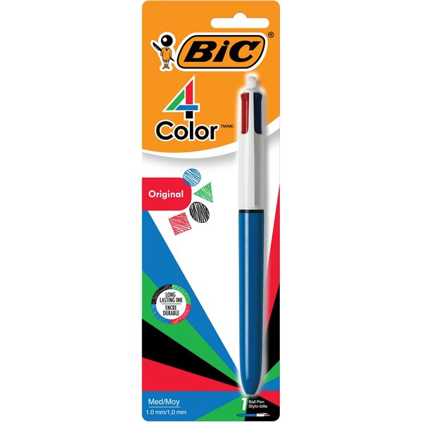 BIC 4-Color Medium/Fine Point Ball Pen Set, Assorted Ink, 1 ct