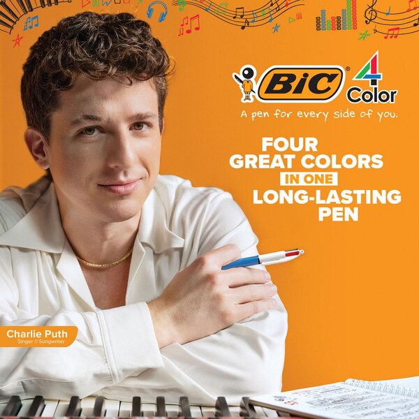 BIC 4-Color Medium/Fine Point Ball Pen Set, Assorted Ink, 1 ct