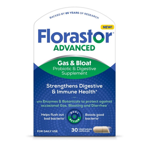Florastor Advance Gas & Bloat Probiotic, 30 CT