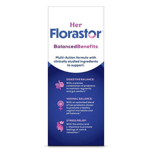 Florastor Her Digest + De-stress Probiotic 30 CT