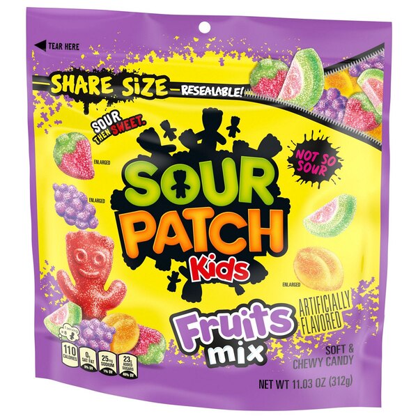 Sour Patch Kids, Fruits Mix Soft & Chewy Candy, Share Size, 11.03 oz