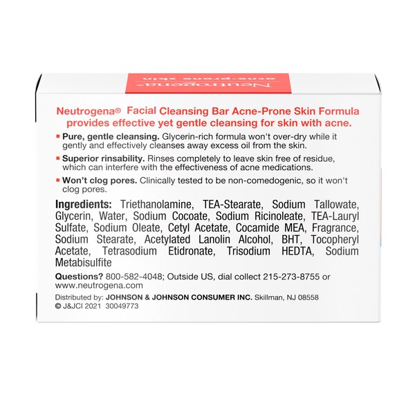 Neutrogena Facial Cleansing Bar For Acne-Prone Skin, 3.5 OZ