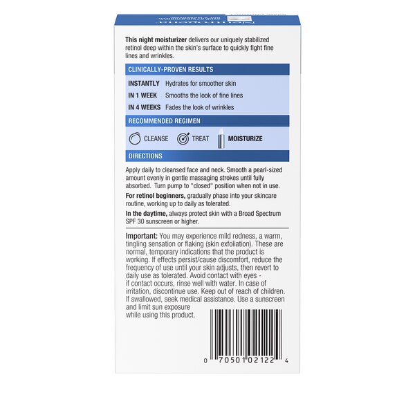 Neutrogena Rapid Wrinkle Repair Night Moisturizer, 1 OZ