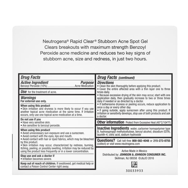Neutrogena Rapid Clear Stubborn Acne Medicine Spot Treatment Gel, 1 OZ