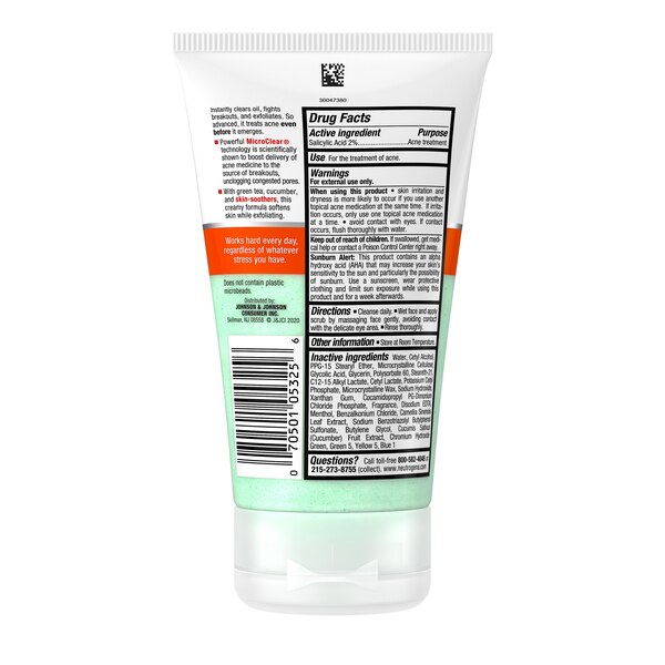 Neutrogena Oil-Free Acne Stress Control Power-Clear Scrub, 4.2 OZ