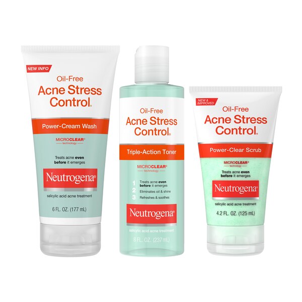 Neutrogena Oil-Free Acne Stress Control Power-Cream Wash, 6 OZ
