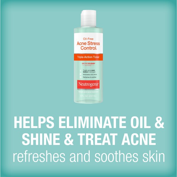 Neutrogena Oil-Free Acne Stress Control Triple-Action Toner, 8 OZ