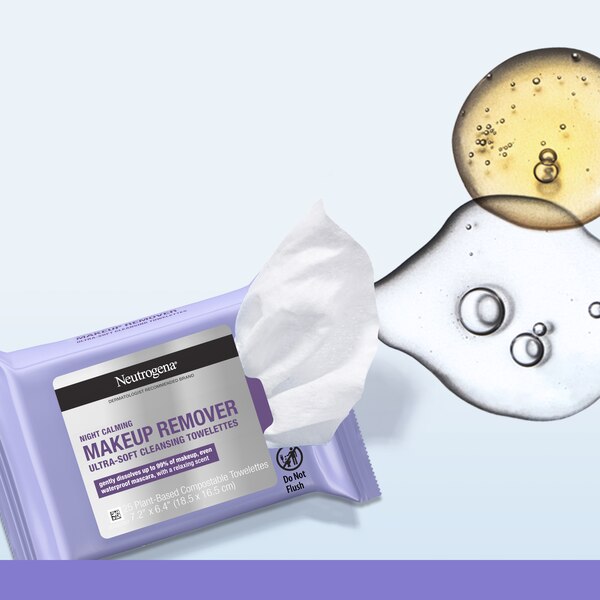 Neutrogena Makeup Remover Night Calming Cleansing Face Wipes, 25CT