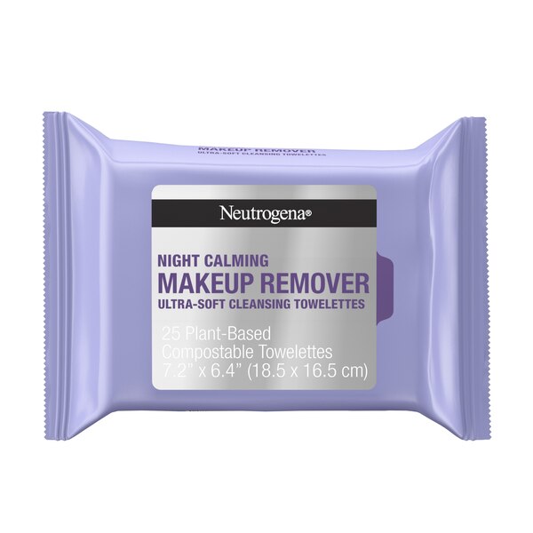 Neutrogena Makeup Remover Night Calming Cleansing Face Wipes, 25CT