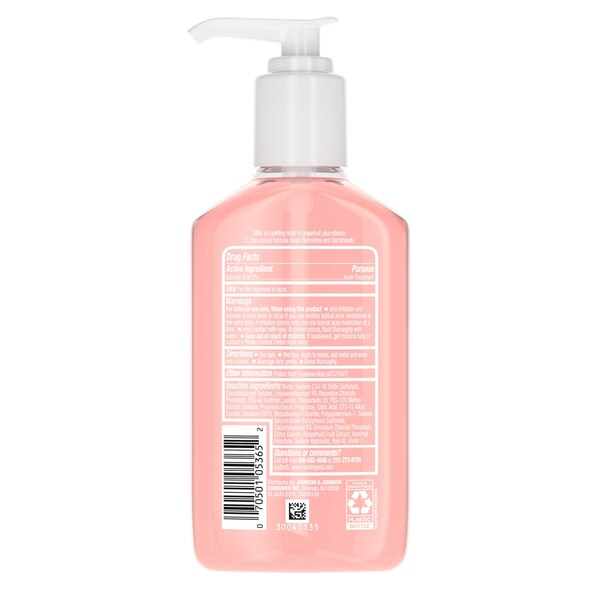 Neutrogena Oil-Free Pink Grapefruit Acne Facial Cleanser, 6 OZ