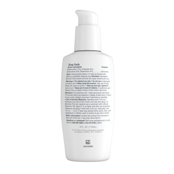 Neutrogena Oil Free Facial Moisturizer with SPF 15 Sunscreen, 4 OZ
