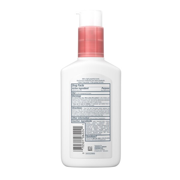 Neutrogena Oil-Free Acne Pink Grapefruit Facial Moisturizer, 4 OZ