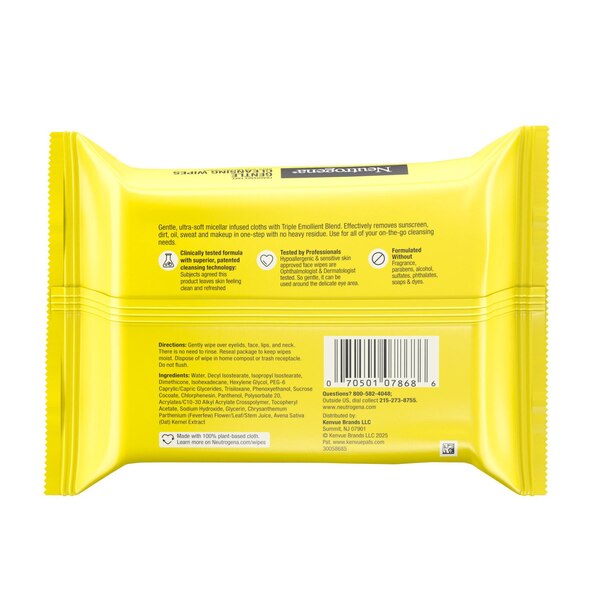 Neutrogena Sun Gentle Cleansing Wipes, 25 CT