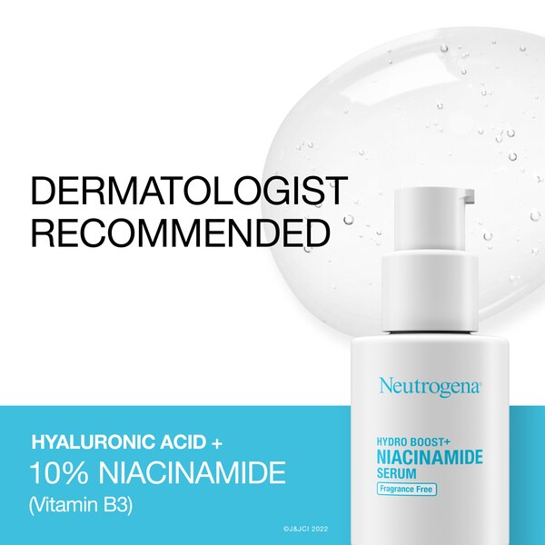 Neutrogena Hydro Boost+ Niacinamide Fragrance-Free Face Serum, 1 OZ