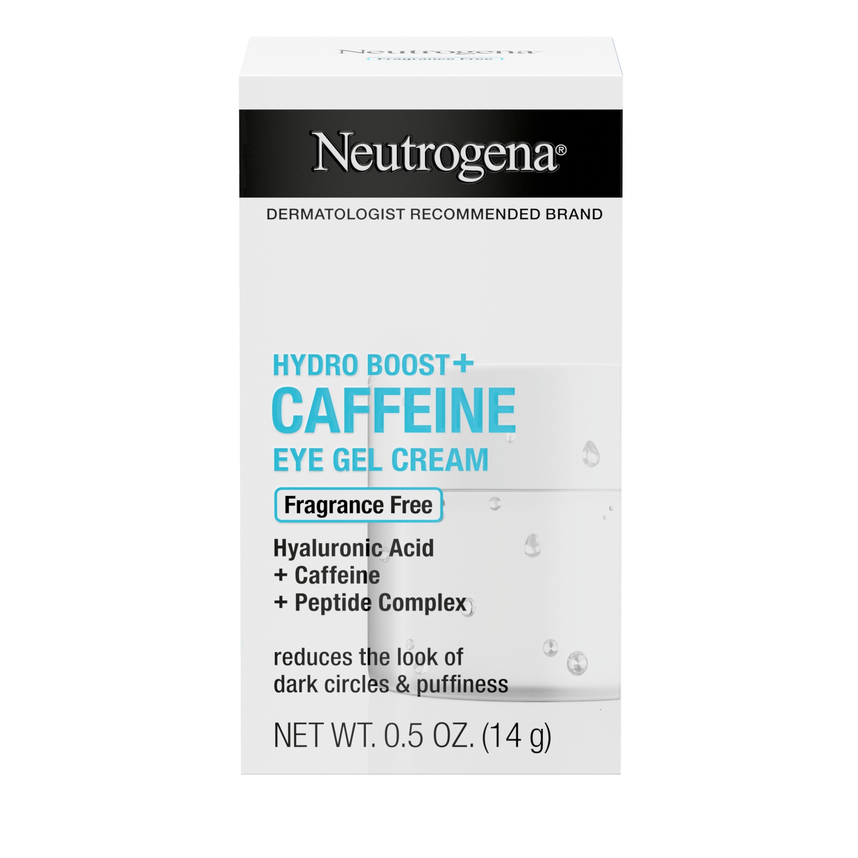 Neutrogena Hydro Boost+ Caffeine Eye Gel Cream, Unscented, 0.5 OZ