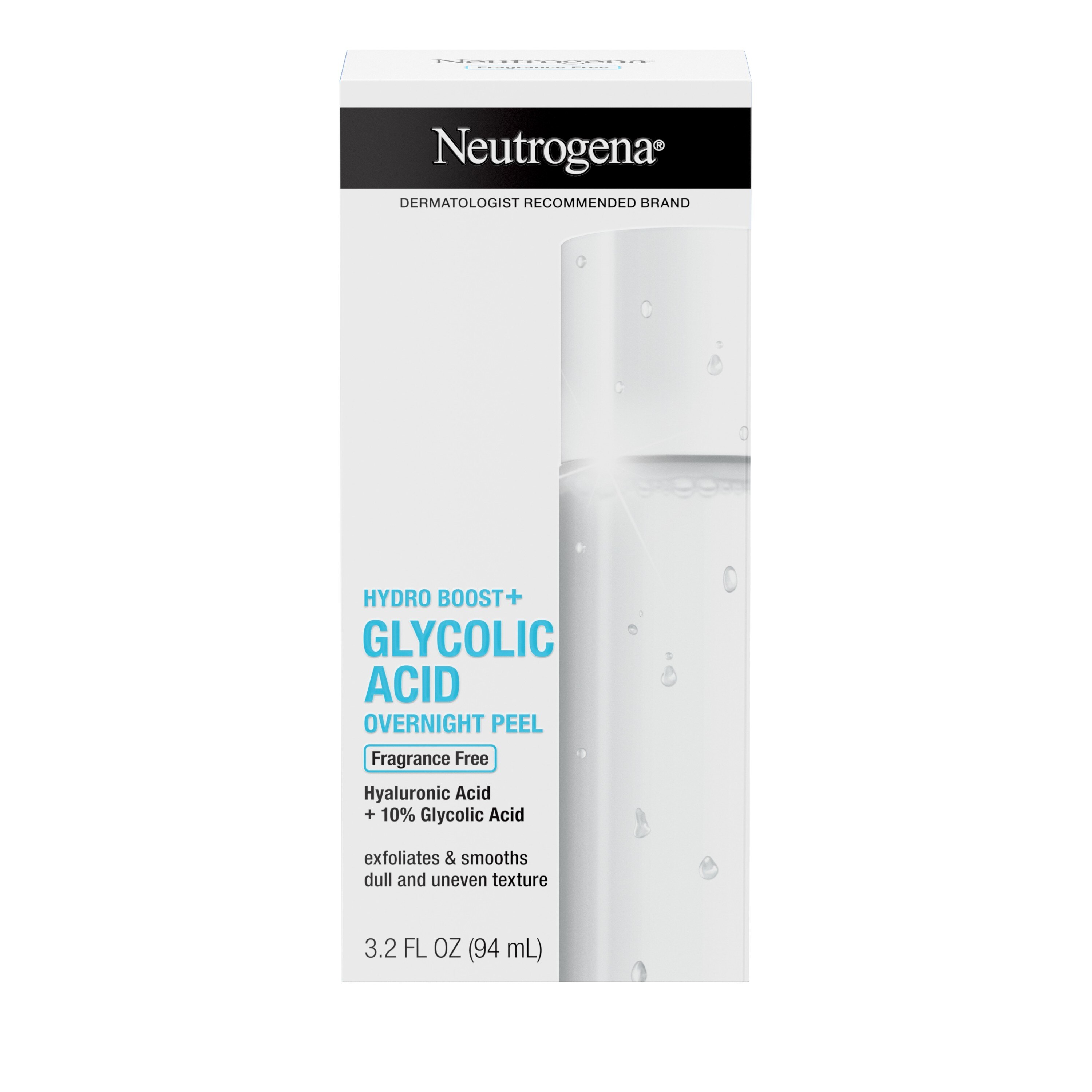 Neutrogena Hydro Boost+ Glycolic Acid Overnight Face Peel, 3.2 OZ