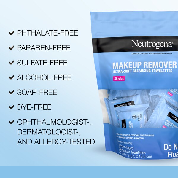 Neutrogena Makeup Remover Cleansing Towelette Singles, 20CT