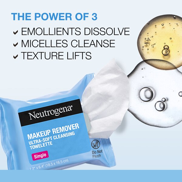 Neutrogena Makeup Remover Cleansing Towelette Singles, 20CT