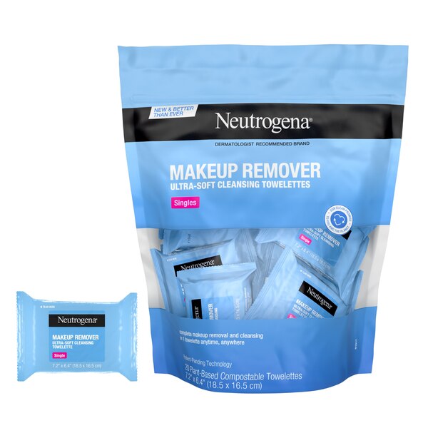 Neutrogena Makeup Remover Cleansing Towelette Singles, 20CT