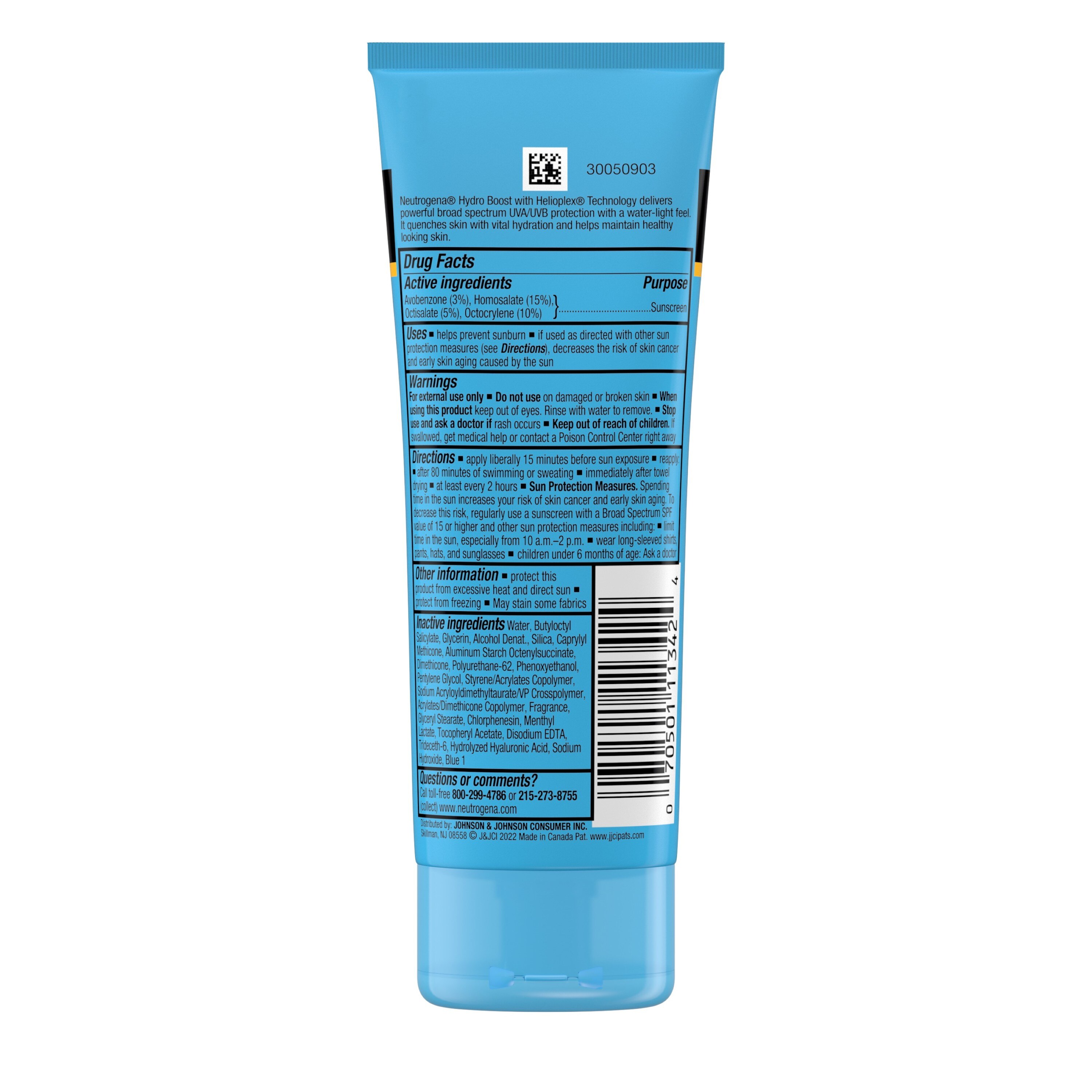 Neutrogena Hydro Boost Moisturizing Sunscreen Lotion SPF 50 3 OZ