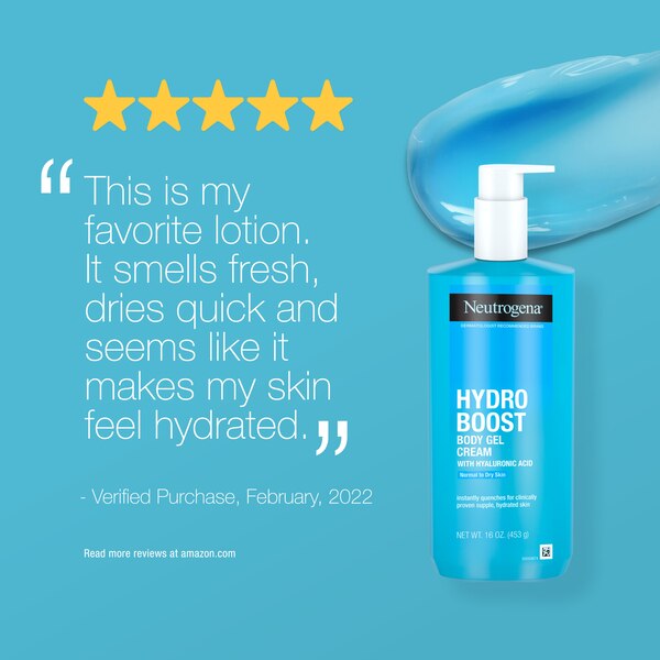 Neutrogena Hydro Boost Hydrating Body Gel Cream with Hyaluronic Acid, 16 OZ