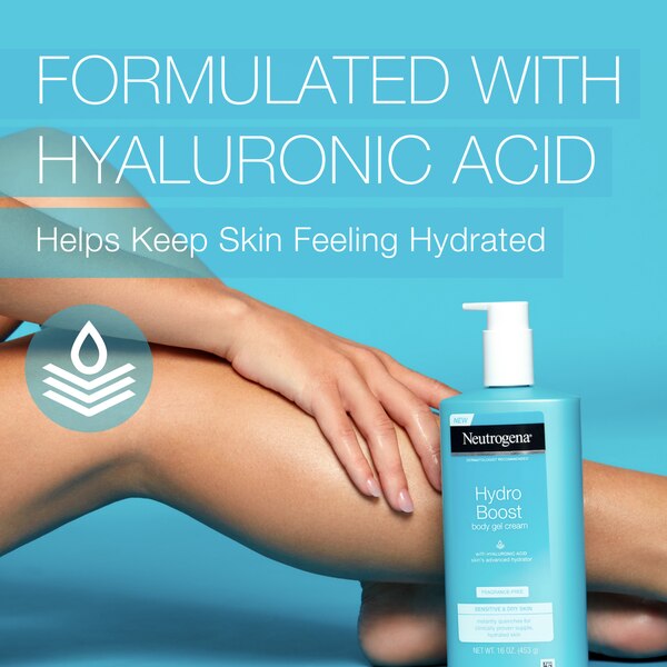 Neutrogena Hydro Boost Hyaluronic Acid Body Gel Cream, Fragrance-Free, 16 OZ