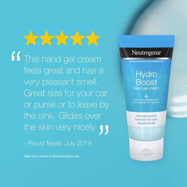 Neutrogena Hydro Boost Hydrating Hand Gel Cream with Hyaluronic Acid, 3 OZ