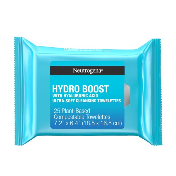 Neutrogena HydroBoost Face Cleansing & Makeup Remover Wipes, 25CT