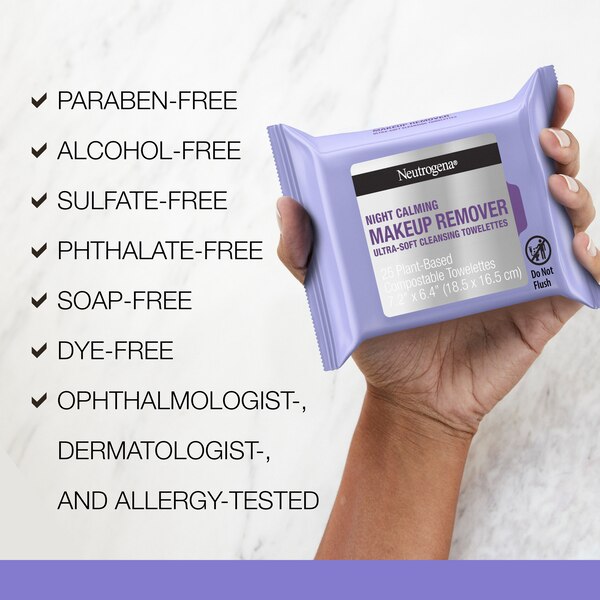 Neutrogena Makeup Remover Calming Cleansing Towelettes, 25CT, 2-Pack