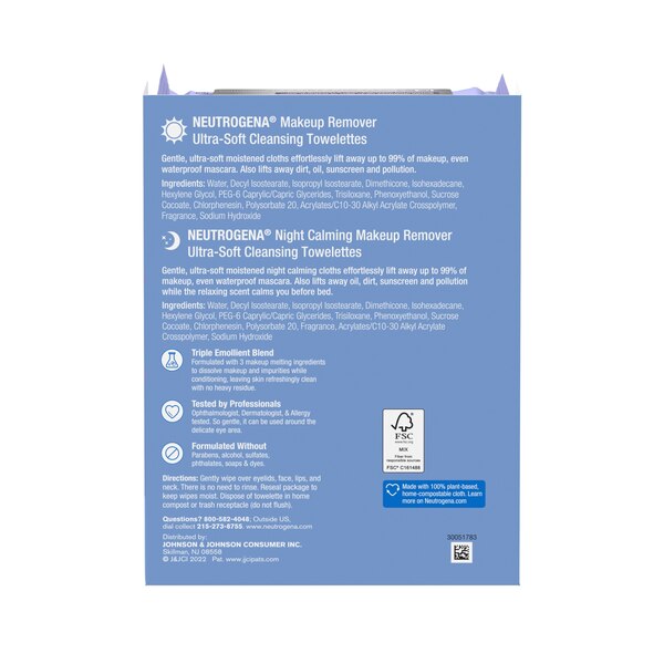 Neutrogena Day & Night Cleansing Face Wipes, 3 Packs of 25CT, 75CT