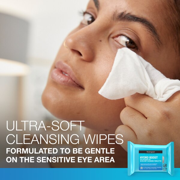 Neutrogena HydroBoost Face Cleansing & Makeup Remover Wipes, Twin Pack, 25CT
