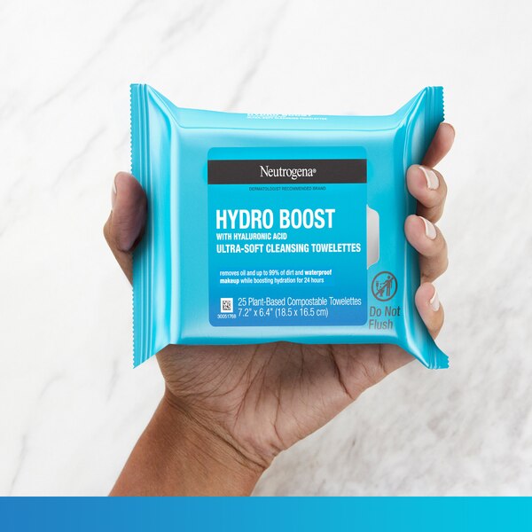 Neutrogena HydroBoost Face Cleansing & Makeup Remover Wipes, Twin Pack, 25CT