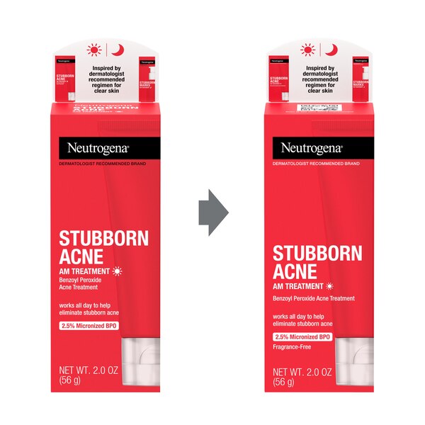 Neutrogena Stubborn Acne AM Treatment with Benzoyl Peroxide, 2 OZ