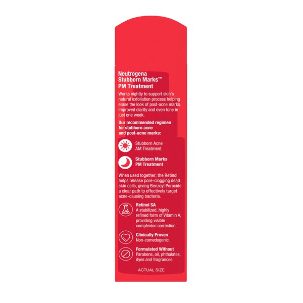 Neutrogena Stubborn Marks PM Treatment - Tratamiento nocturno para manchas difíciles con Retinol SA, 1 oz
