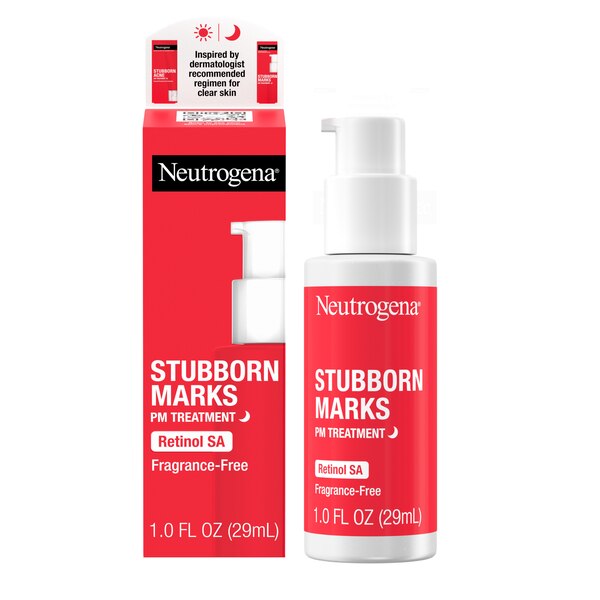 Neutrogena Stubborn Marks PM Treatment - Tratamiento nocturno para manchas difíciles con Retinol SA, 1 oz